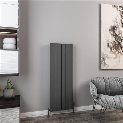 Hadleigh Matt Anthracite Vertical Aluminium Radiator 1200 x 275mm