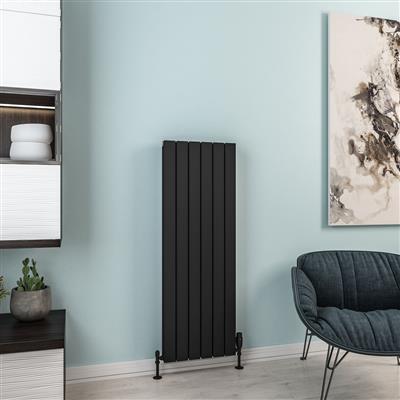Hadleigh Matt Black Vertical Aluminium Radiator 1200 x 275mm