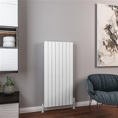Hadleigh Matt White Vertical Aluminium Radiator 1200 x 485mm