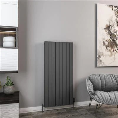 Hadleigh Matt Anthracite Vertical Aluminium Radiator 1200 x 555mm