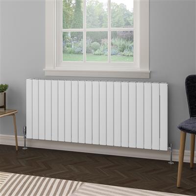 Hadleigh Matt White Horizontal Aluminium Radiator 600 x 1255mm