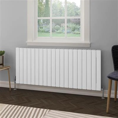 Hadleigh Matt White Horizontal Aluminium Radiator 600 x 1395mm