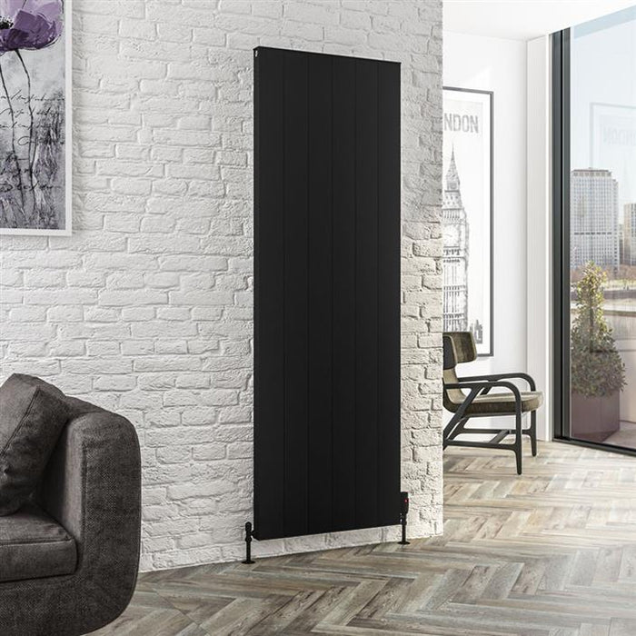 Vesima Matt Black Vertical Aluminium Radiator 1800 x 603mm
