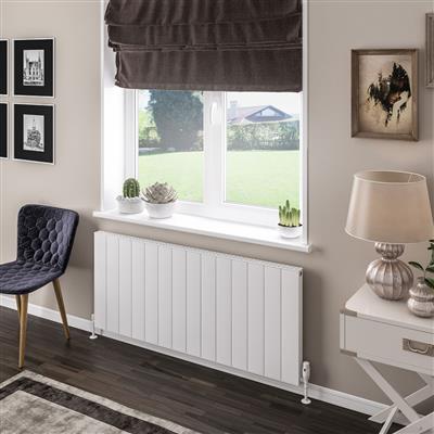Vesima Matt White Horizontal Aluminium Radiator 600 x 1403mm
