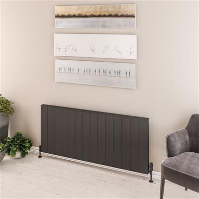 Vesima Matt Anthracite Horizontal Aluminium Radiator 600 x 1203mm