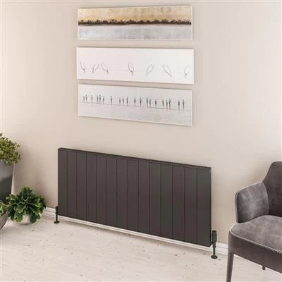 Vesima Matt Anthracite Horizontal Aluminium Radiator 600 x 1403mm