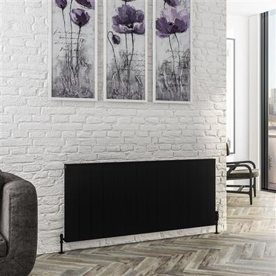 Vesima Matt Black Horizontal Aluminium Radiator 600 x 1403mm