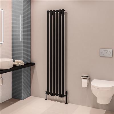 Tunstall Matt Black Vertical Radiator 1800 x 630mm