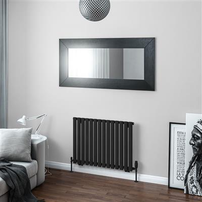 Tunstall Matt Black Horizontal Radiator 600 x 589mm