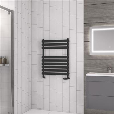 Tunstall Matt Black Towel Rail 800 x 600mm