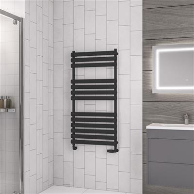 Tunstall Matt Black Towel Rail 1200 x 600mm