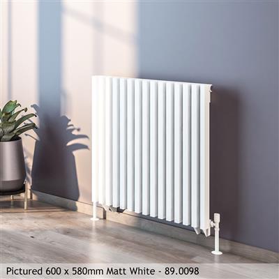 Rowsham Matt White Horizontal Radiator 600 x 580mm