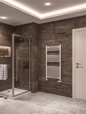 Wingrave Gloss White Straight Towel Radiator 1200 x 600mm