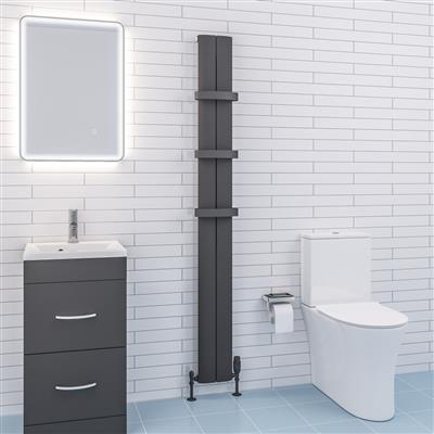 Preston Matt Anthracite Vertical Aluminium Radiator 1800 x 185mm