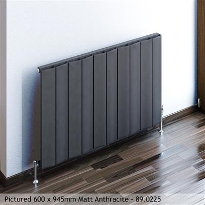 Fairford Matt Anthracite Horizontal Aluminium Radiator 600 x 565mm