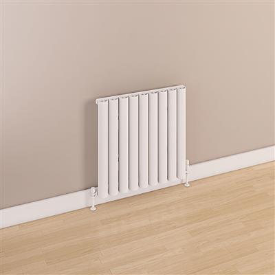 Kelmscott Matt White Horizontal Aluminium Radiator 600 x 625mm