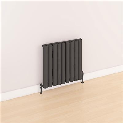 Kelmscott Matt Anthracite Horizontal Aluminium Radiator 600 x 625mm