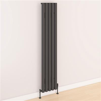 Kelmscott Matt Anthracite Vertical Aluminium Radiator 1800 x 275mm