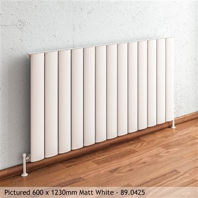 Malmesbury Matt White Horizontal Aluminium Radiator 600 x 565mm