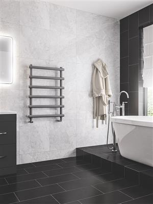 Marlow Matt Grey Towel Radiator 850 x 600mm