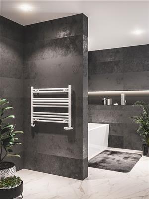 Westward Gloss White Straight Multi-Towel Rail 600 x 800mm