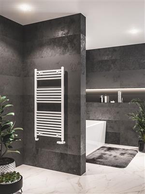 Westward Gloss White Straight Multi-Towel Rail 1200 x 600mm