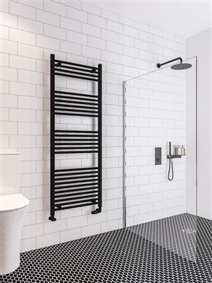 Wingrave Matt Black Straight Towel Radiator 1600 x 600mm