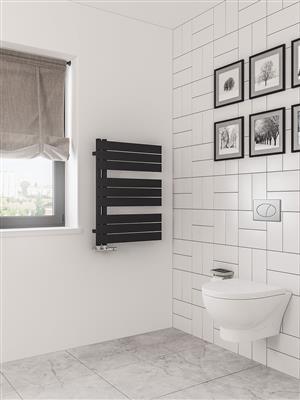 Helmsley Matt Black Towel Radiator 800 x 600mm