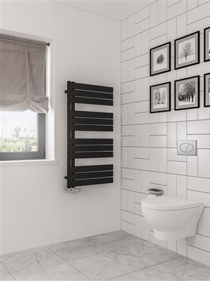 Helmsley Matt Black Towel Radiator 1150 x 600mm