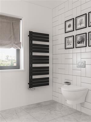 Helmsley Matt Black Towel Radiator 1400 x 500mm