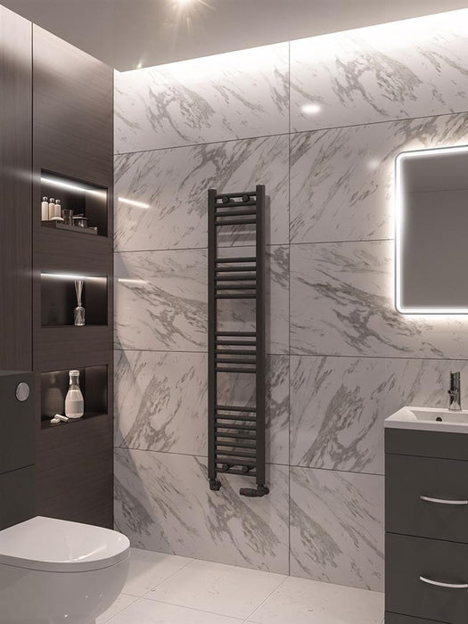 Wingrave Matt Anthracite Straight Towel Radiator 1400 x 300mm
