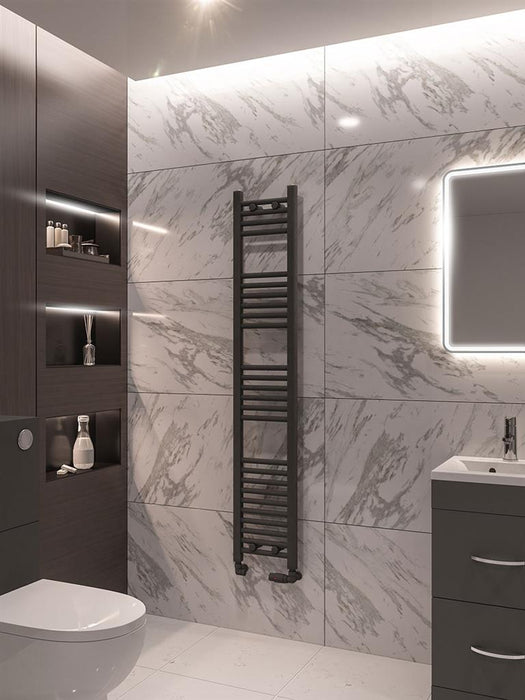 Wingrave Matt Anthracite Straight Towel Radiator 1600 x 300mm