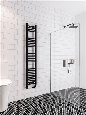 Wingrave Matt Black Straight Towel Radiator 1600 x 300mm