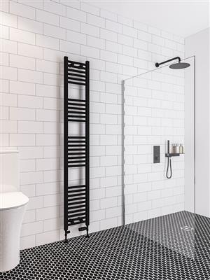 Wingrave Matt Black Straight Towel Radiator 1800 x 400mm