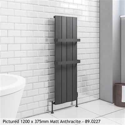 Fairford Matt Anthracite Vertical Aluminium Radiator 1200 x 275mm