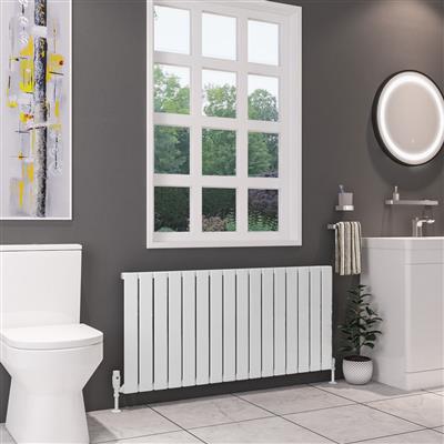 Deddington Gloss White Horizontal Radiator 600 x 1110mm