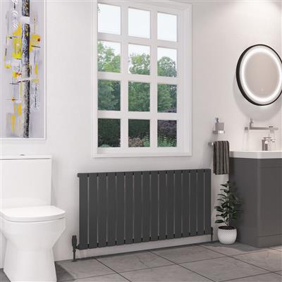 Deddington Matt Anthracite Horizontal Radiator 600 x 1110mm