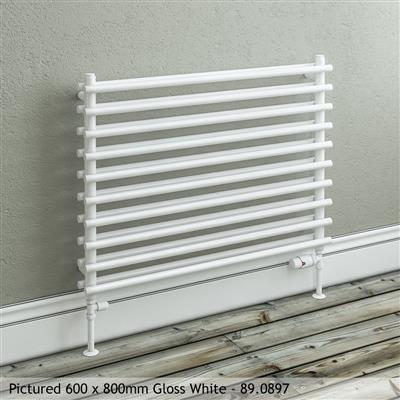 Murano Gloss White Horizontal Towel Radiator 600 x 800mm