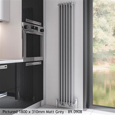 Murano Matt Grey Vertical Towel Radiator 1800 x 310mm