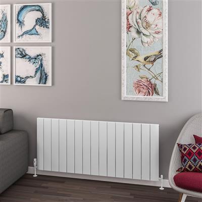 Withington Matt White Horizontal Aluminium Radiator 600 x 1420mm
