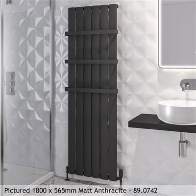 Malmesbury Matt Anthracite Vertical Aluminium Radiator 1800 x 185mm