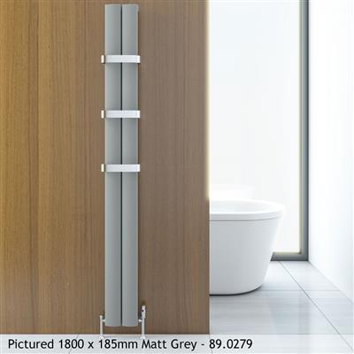 Malmesbury Matt Anthracite Vertical Aluminium Radiator 1200 x 185mm