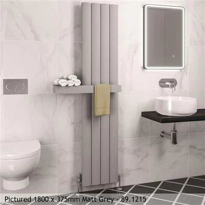 Tordino Matt Grey Vertical Aluminium Radiator 1800 x 565mm