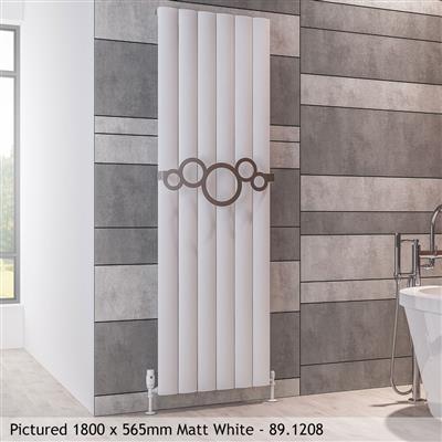 Tordino Matt White Vertical Aluminium Radiator 1800 x 280mm