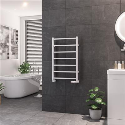 Tuscan Gloss White Square Towel Radiator 800 x 500mm