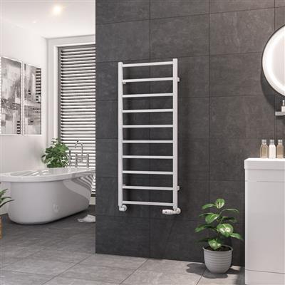 Tuscan Gloss White Square Towel Radiator 1200 x 600mm
