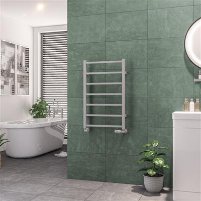 Tuscan Matt Grey Square Towel Radiator 800 x 500mm