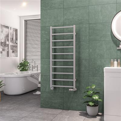 Tuscan Matt Grey Square Towel Radiator 1200 x 500mm