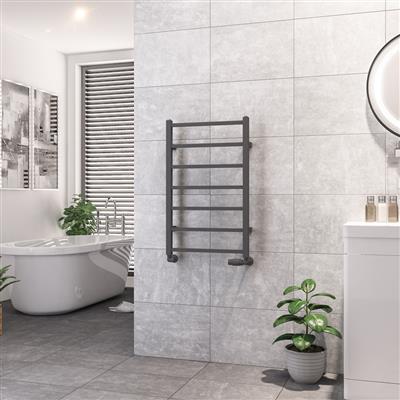 Tuscan Matt Anthracite Square Towel Radiator 800 x 600mm