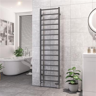 Tuscan Matt Anthracite Square Towel Radiator 1800 x 600mm